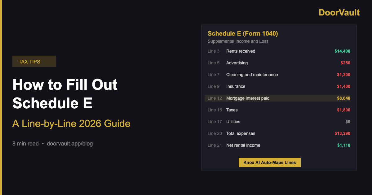 How to Fill Out Schedule E for Rental Properties: A Line-by-Line 2026 Guide