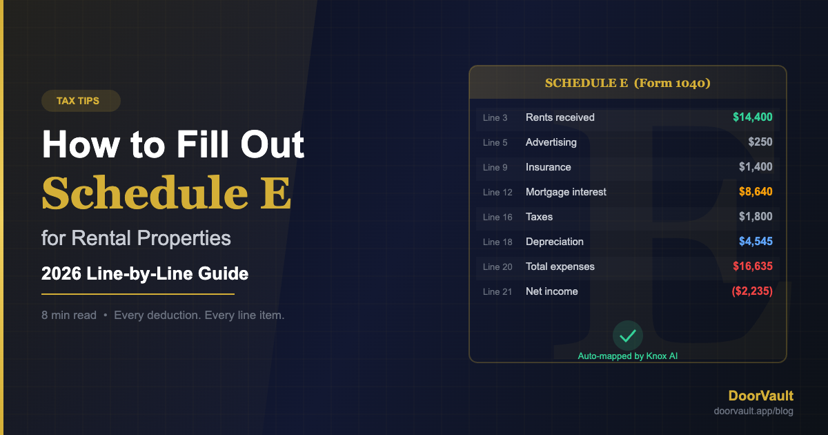 How to Fill Out Schedule E for Rental Properties: A Line-by-Line 2026 Guide