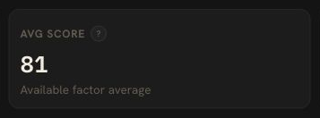 Average score 81 available factor average