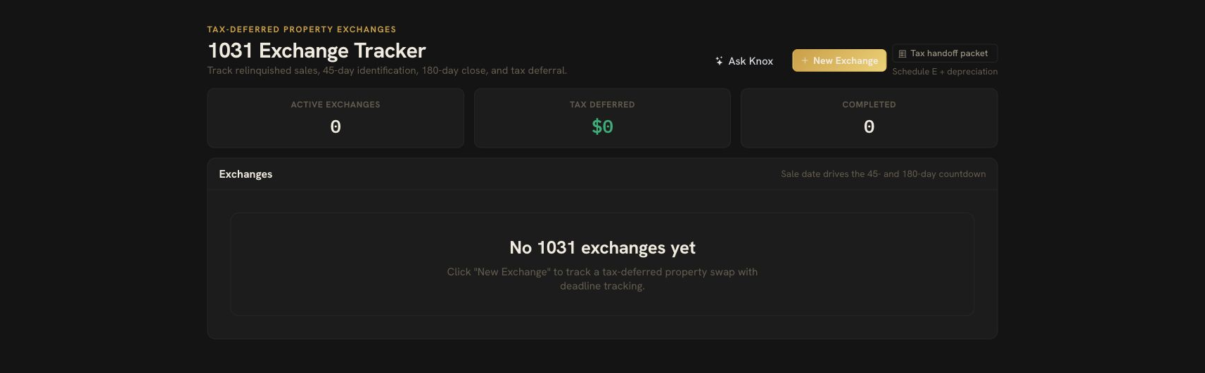 1031 Exchange Tracker